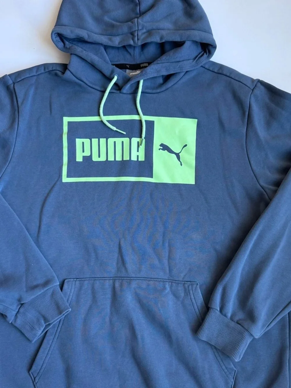 Mens Classic Athletic Puma Blue  Pullover Hoodie Sweater Size Large